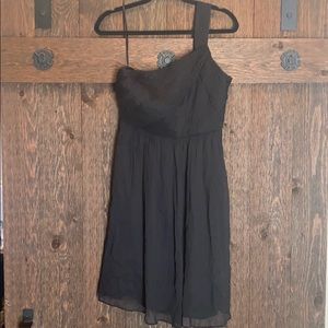 NWT J. Crew black one shouldered occasion dress